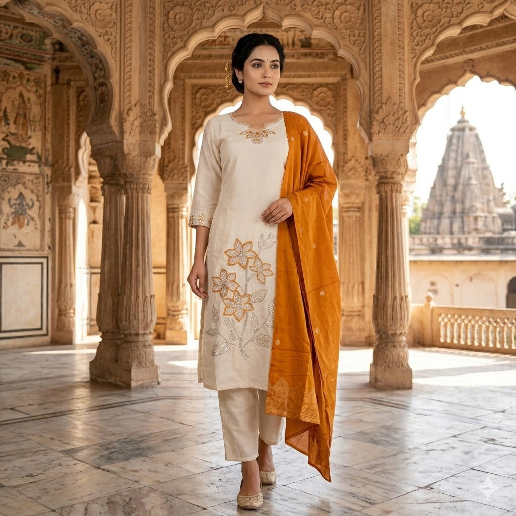 Party & semi party wear farsi with banaras dupatha