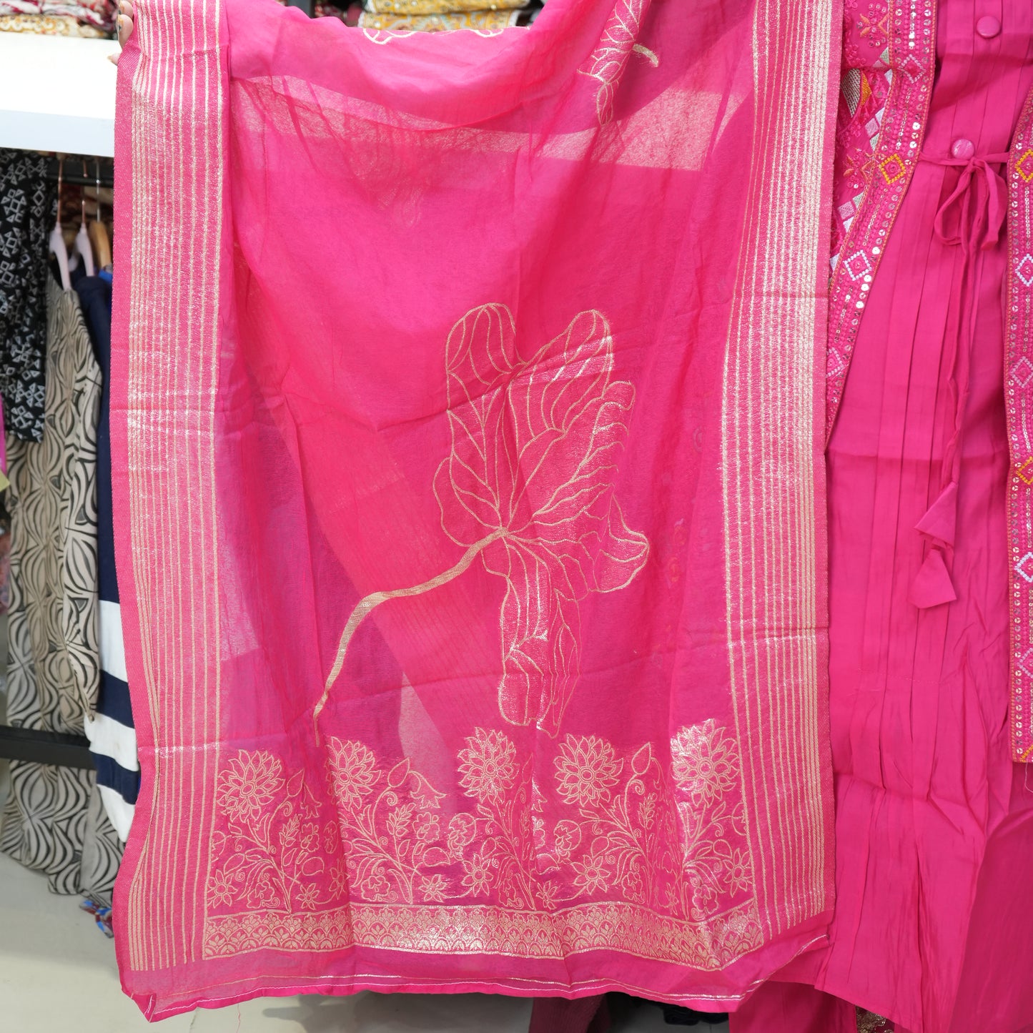 Pink Coat Model Kurta Set