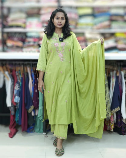 Lite Green style chest  kurta pant sets