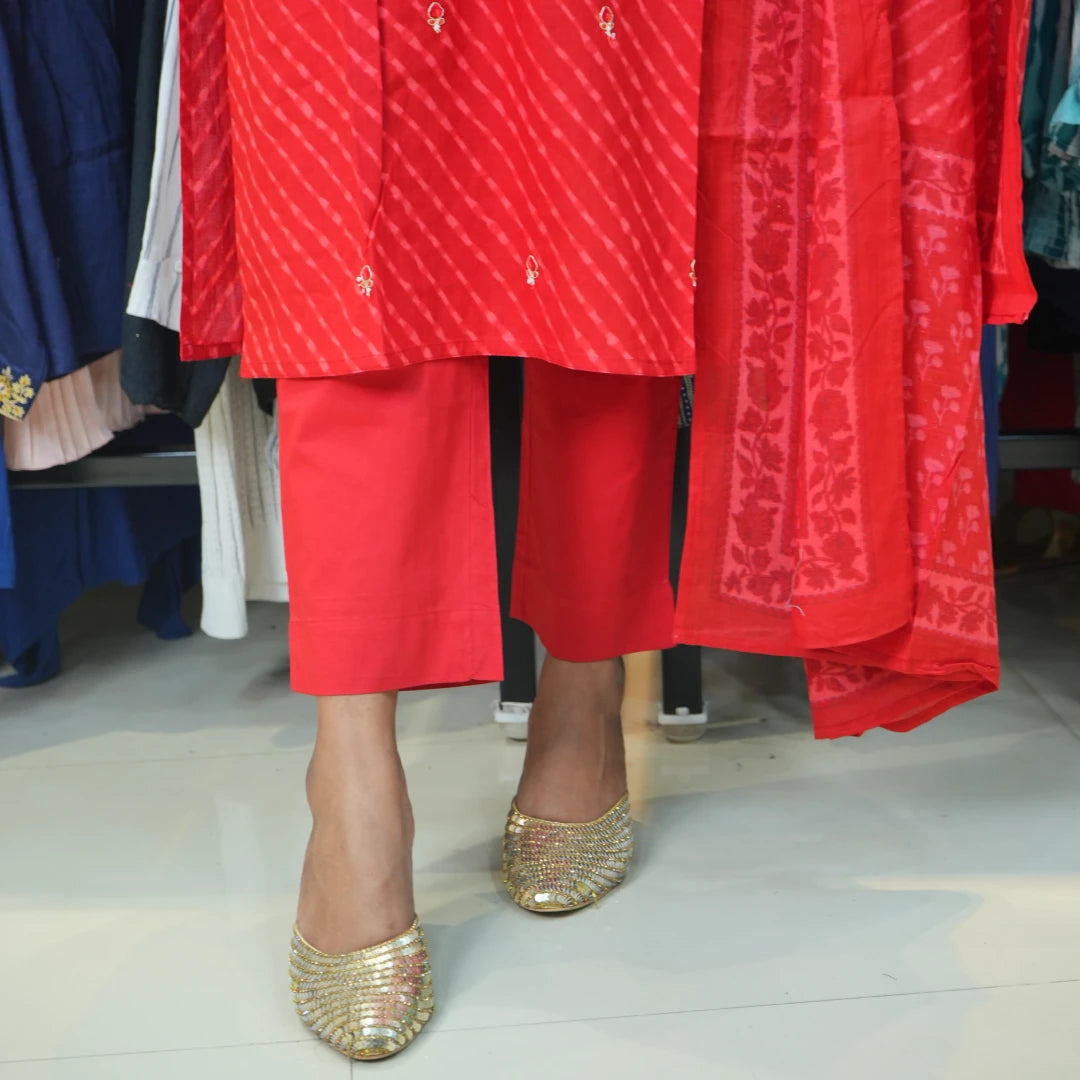 Modern Red kurta pant Set