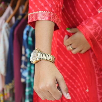 Modern Red kurti pant Set