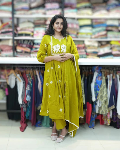 Mustard yellow long frocks