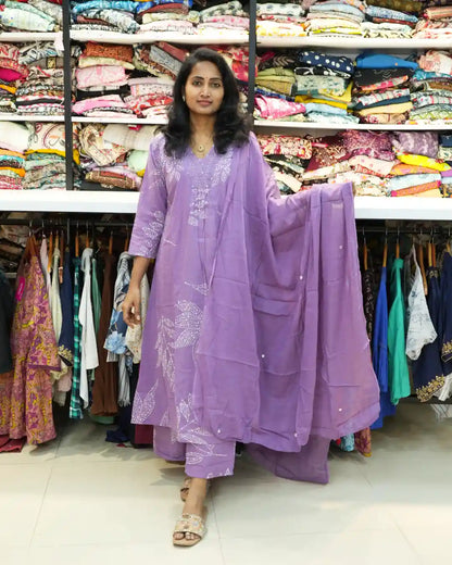 Purple Kurta Pant Sets