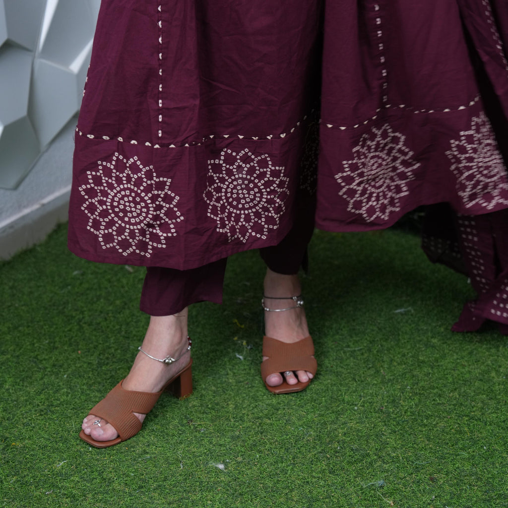 Majesty Bandhani Mirror Tassel Anarkali