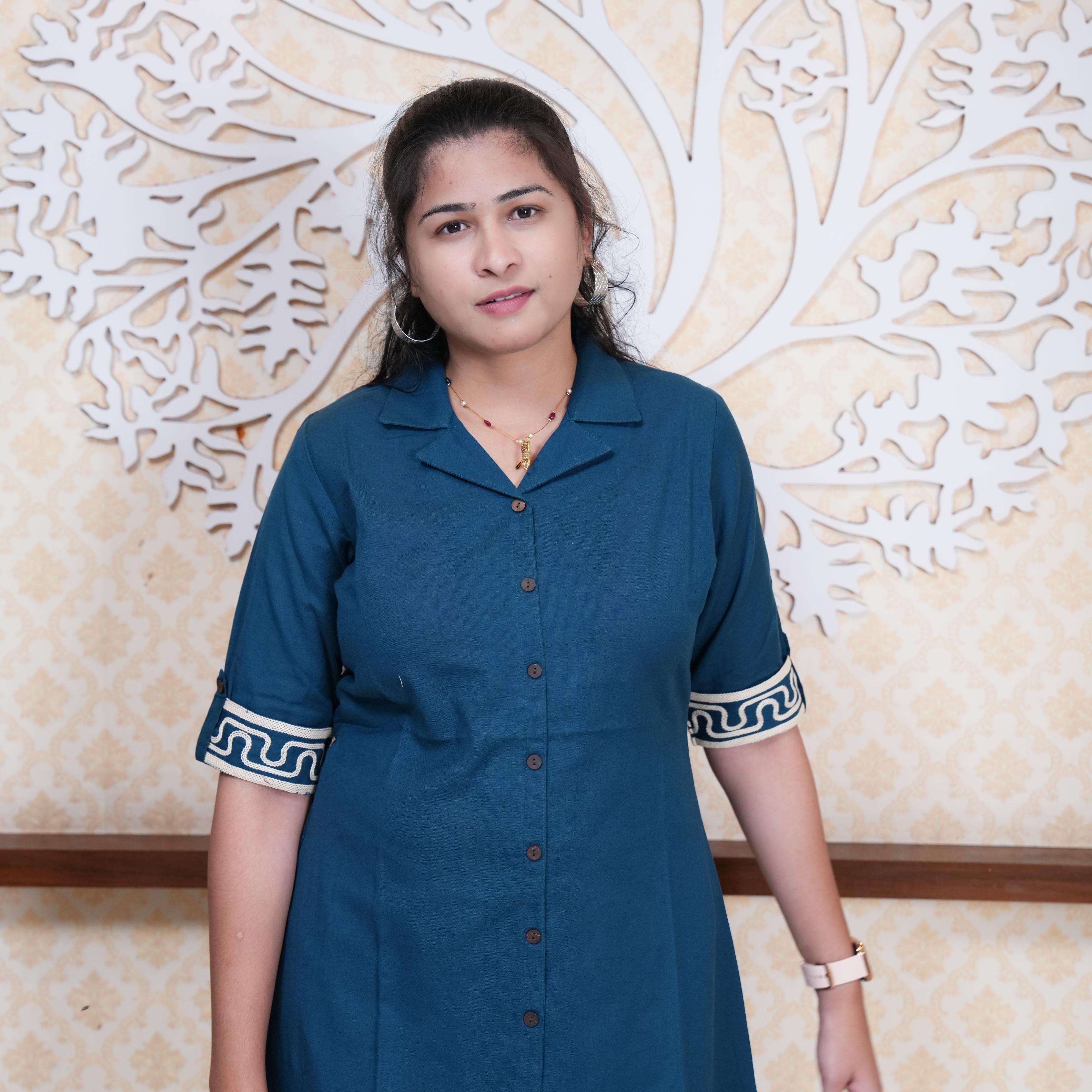 Ocean Mist Rope Embroidered Indo-Western Frock