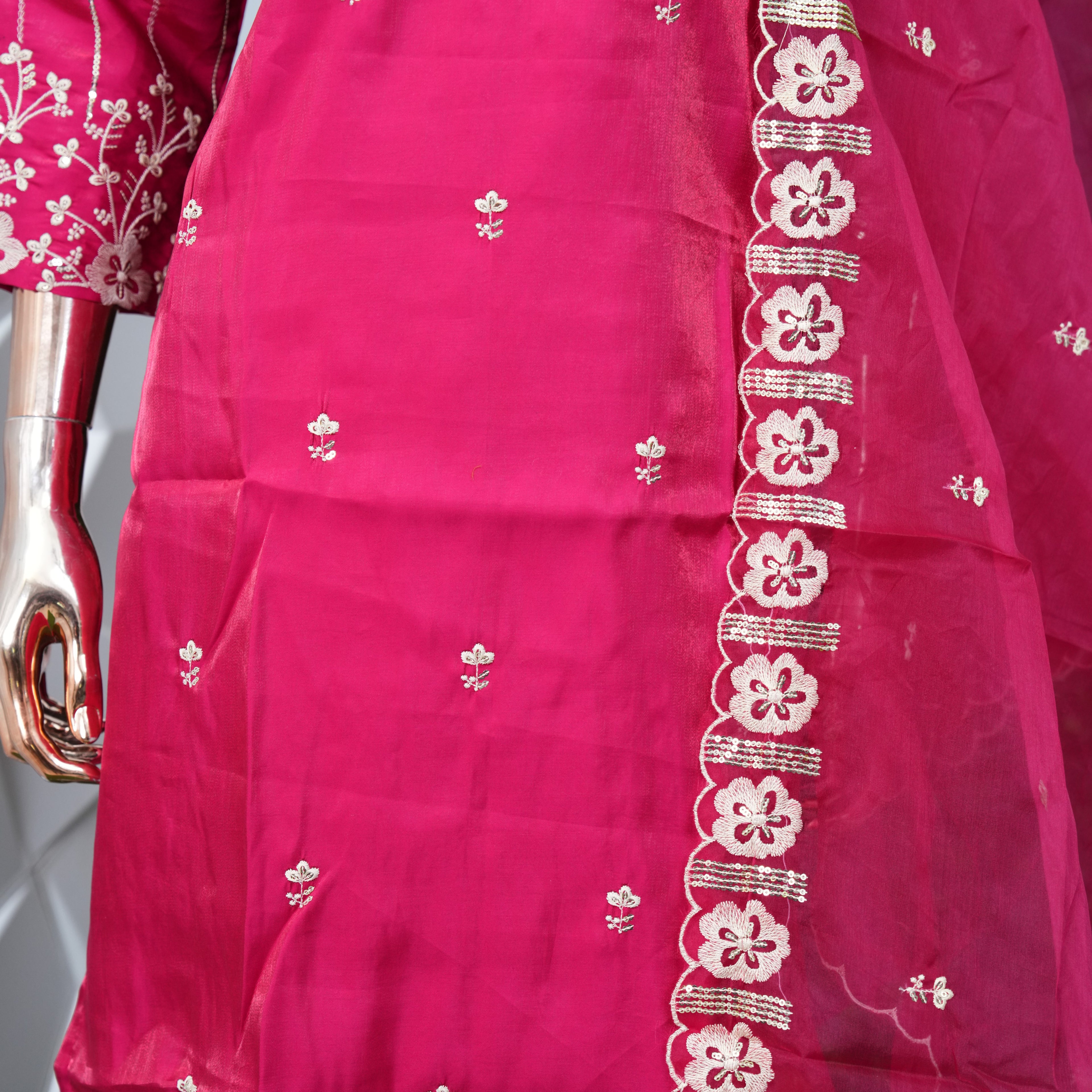 Pink farsi tissue party wear