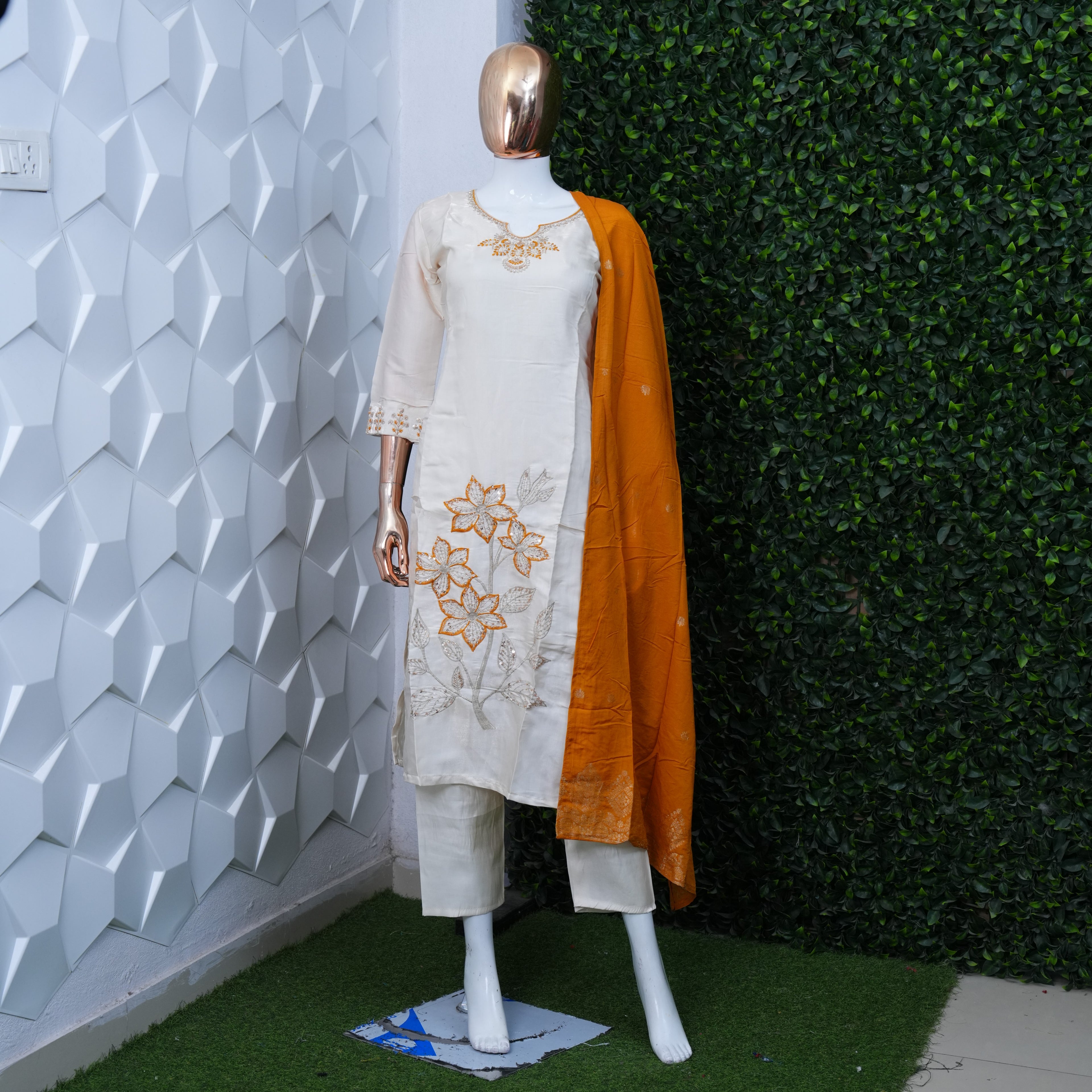 Party & semi party wear farsi with banaras dupatha