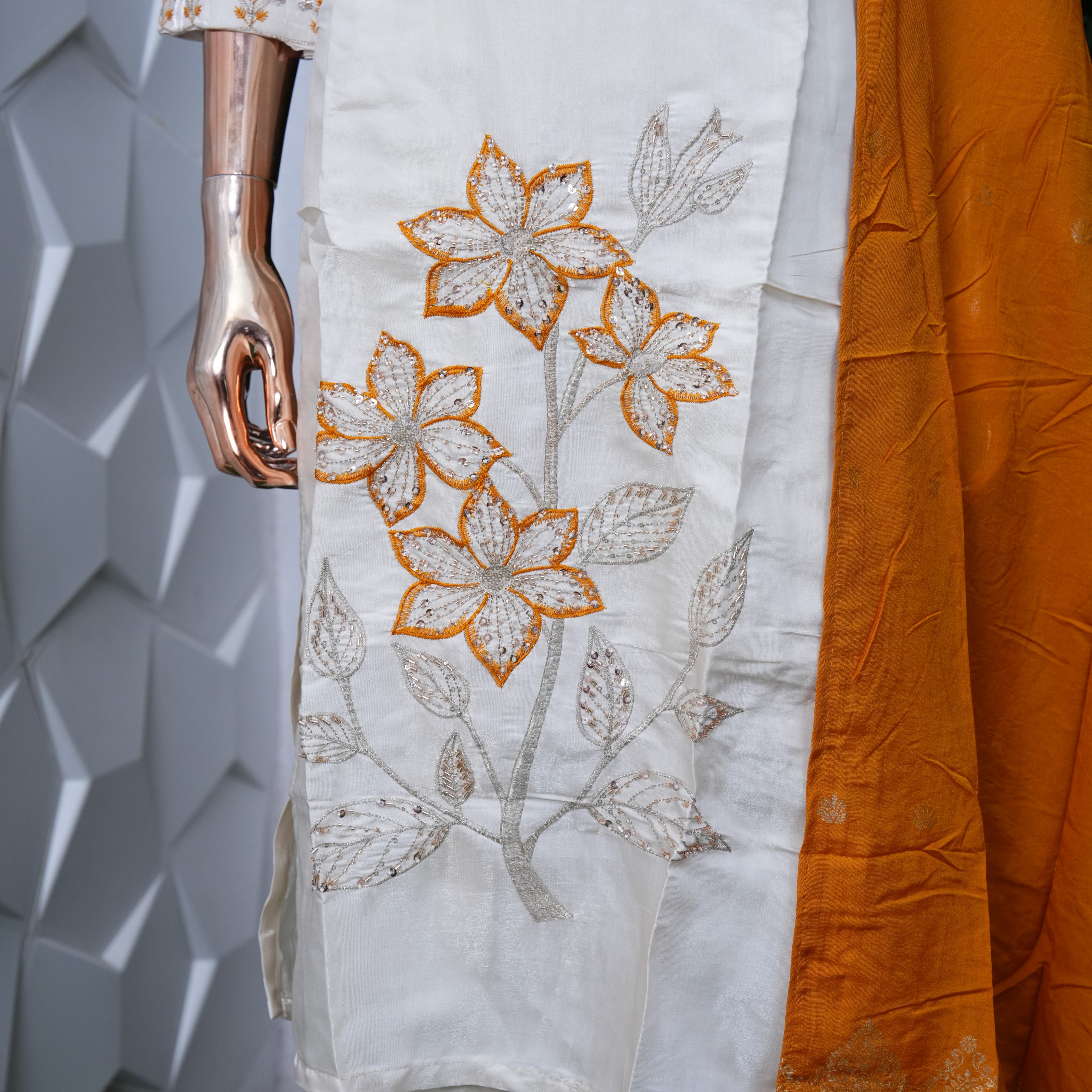 Party & semi party wear farsi with banaras dupatha