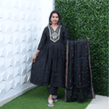 Black silk A-line set
