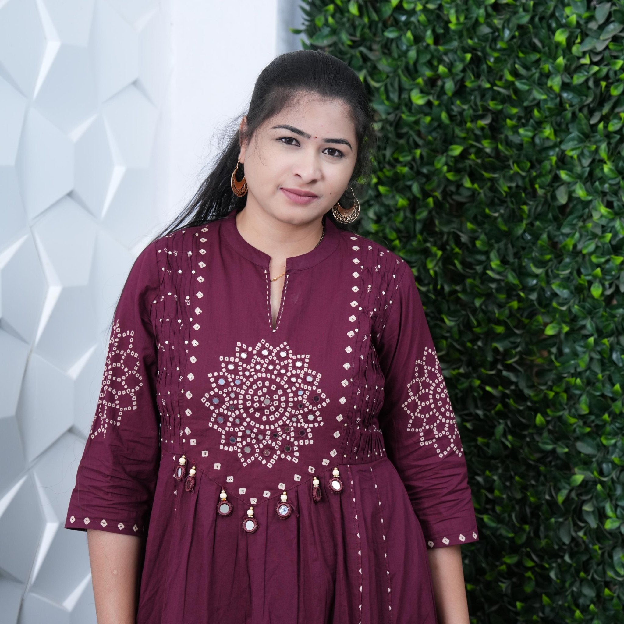 Majesty Bandhani Mirror Tassel Anarkali