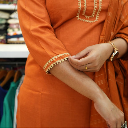 Orange 3-Piece Kurta Set