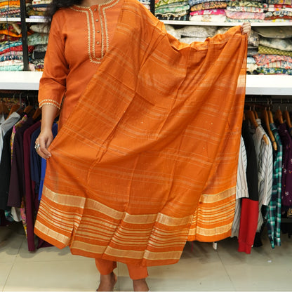 Orange 3-Piece Kurta Set