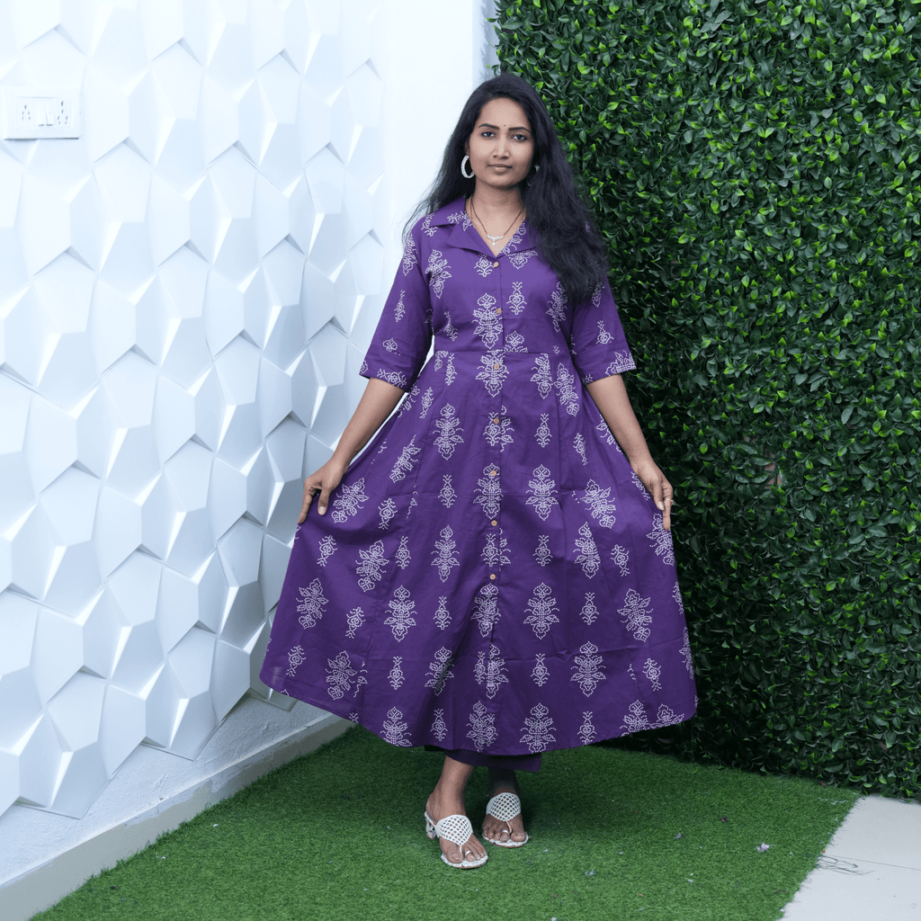 Premium cotton Purple Kurta