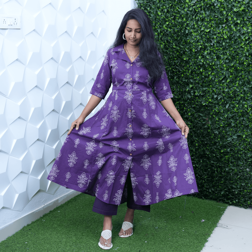 Premium cotton Purple Kurta