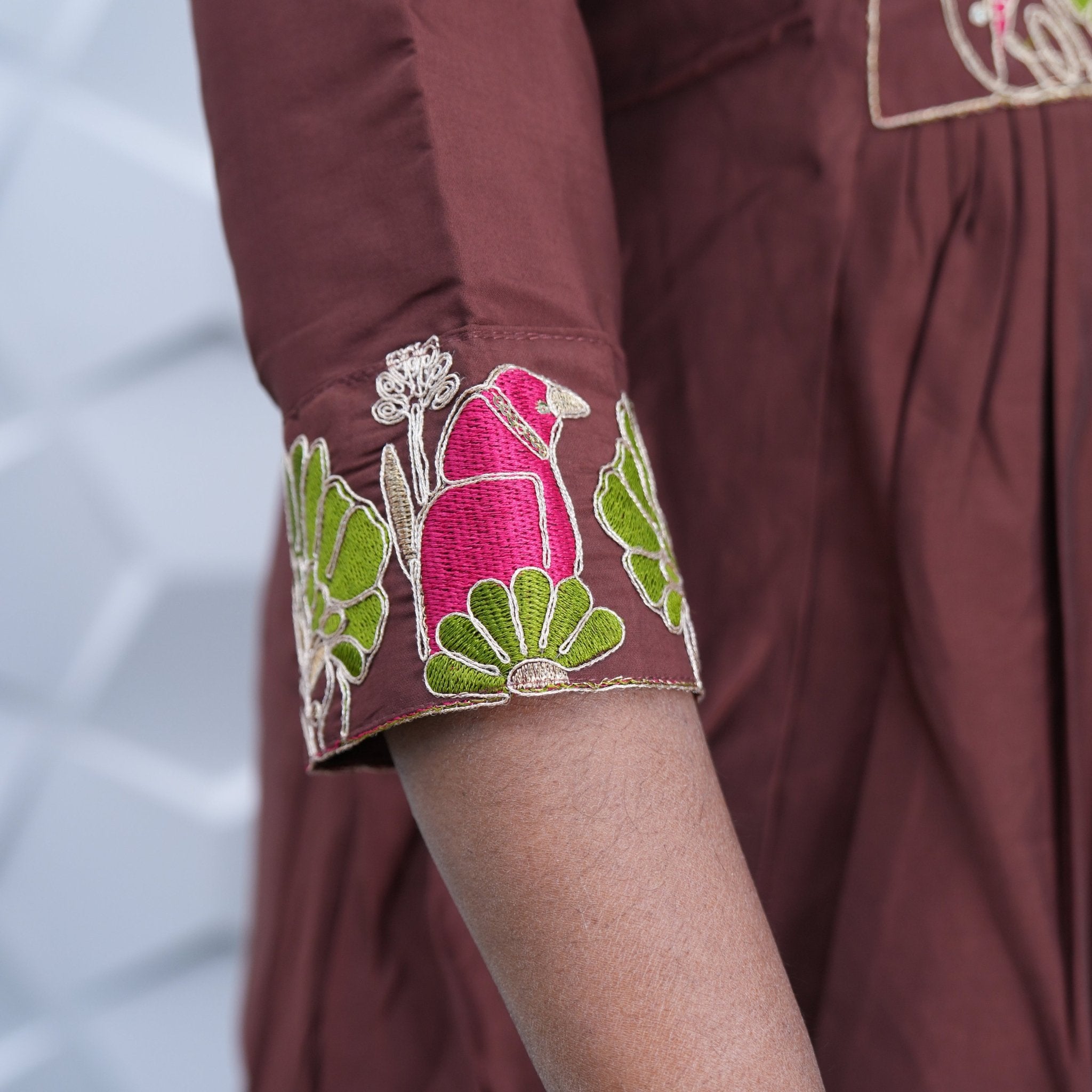 Royal Maroon Embroidered Anarkali Kurta Set with Dupatta