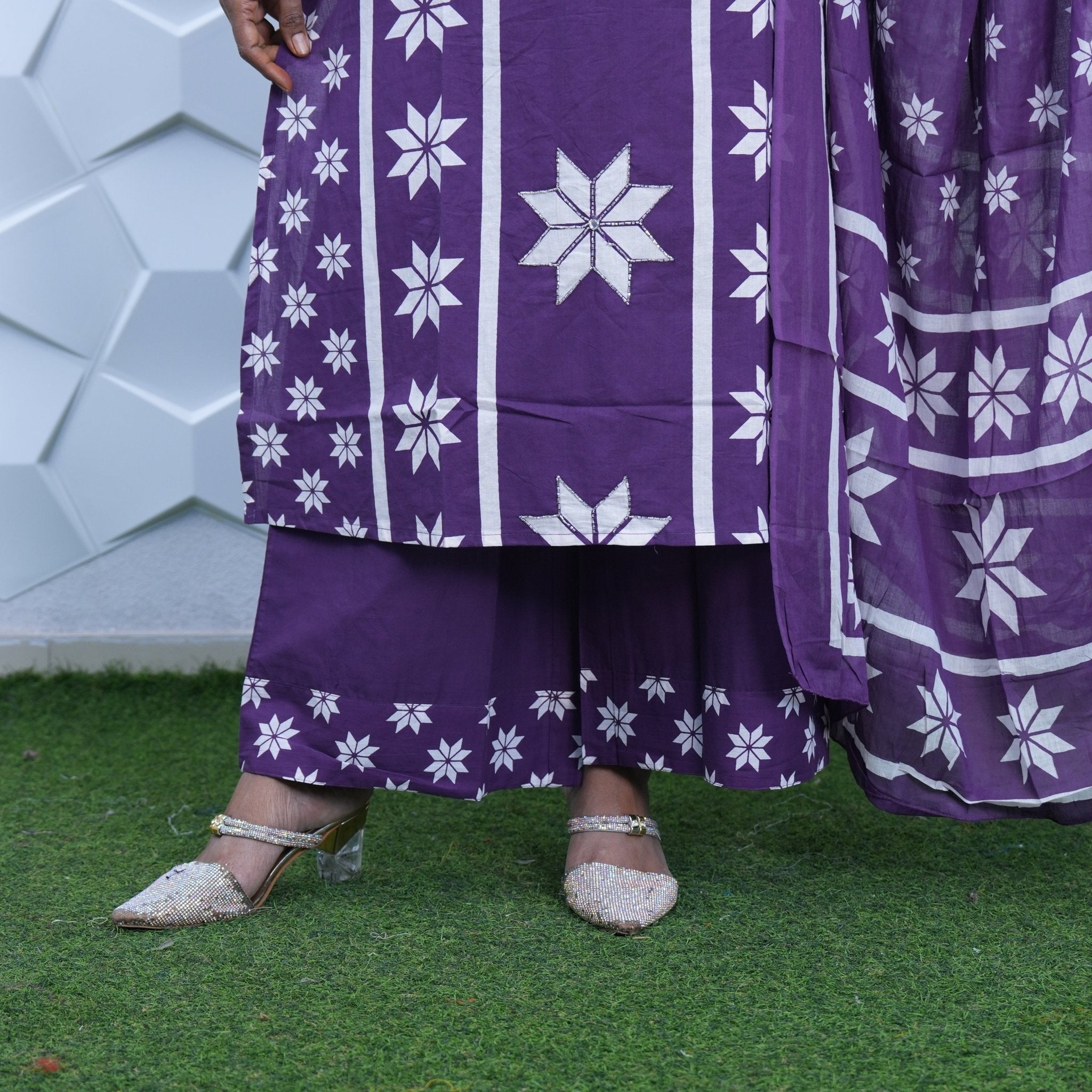 Royal Violet Star Kurti Set
