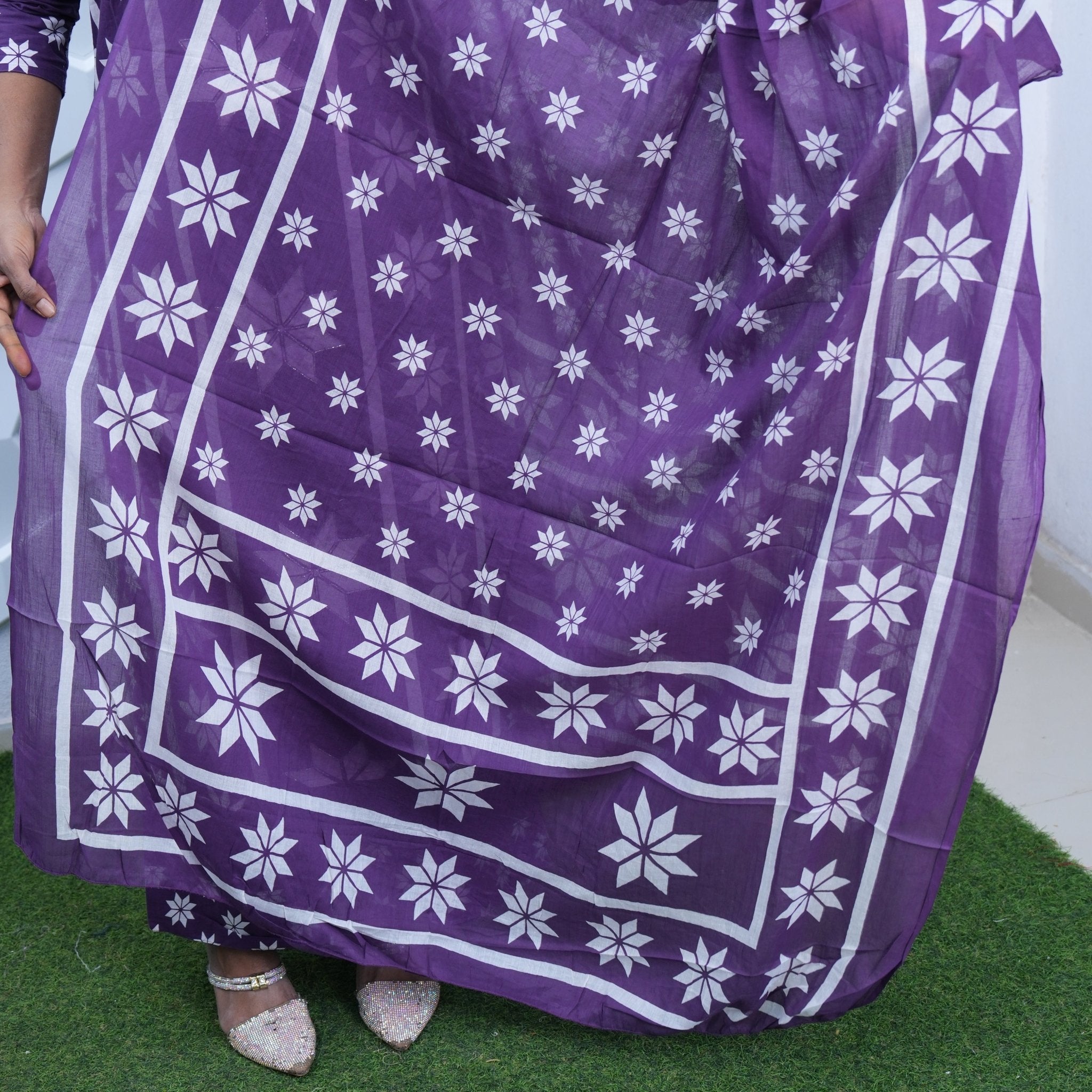 Royal Violet Star Kurti Set