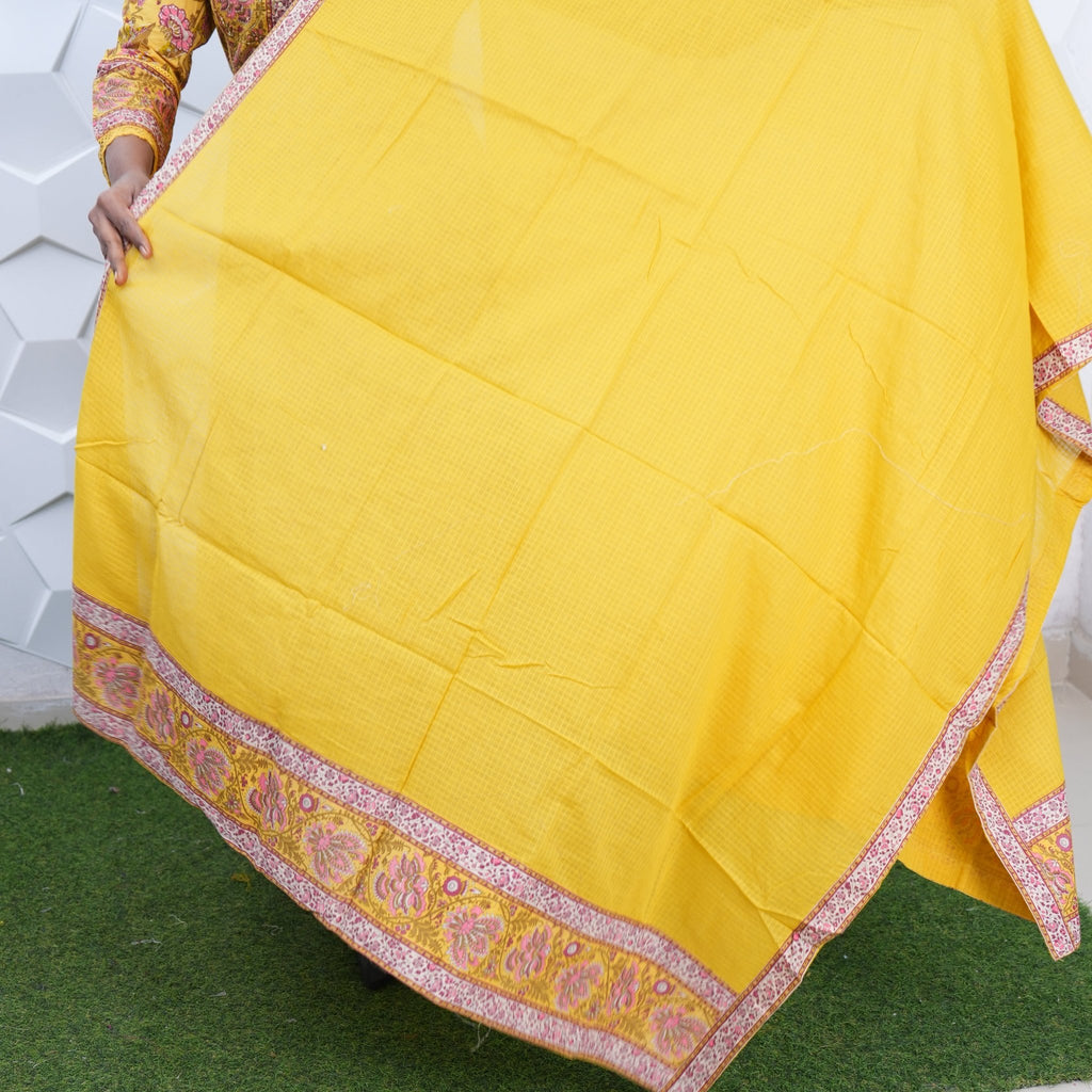 Sunflower Bloom Printed Anarkali Kurta Set