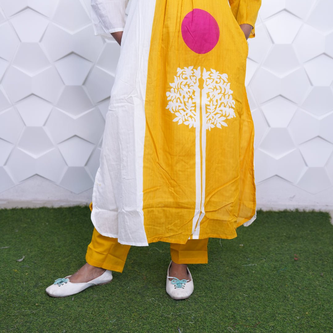 Sunrise Panel Cotton Kurta Set