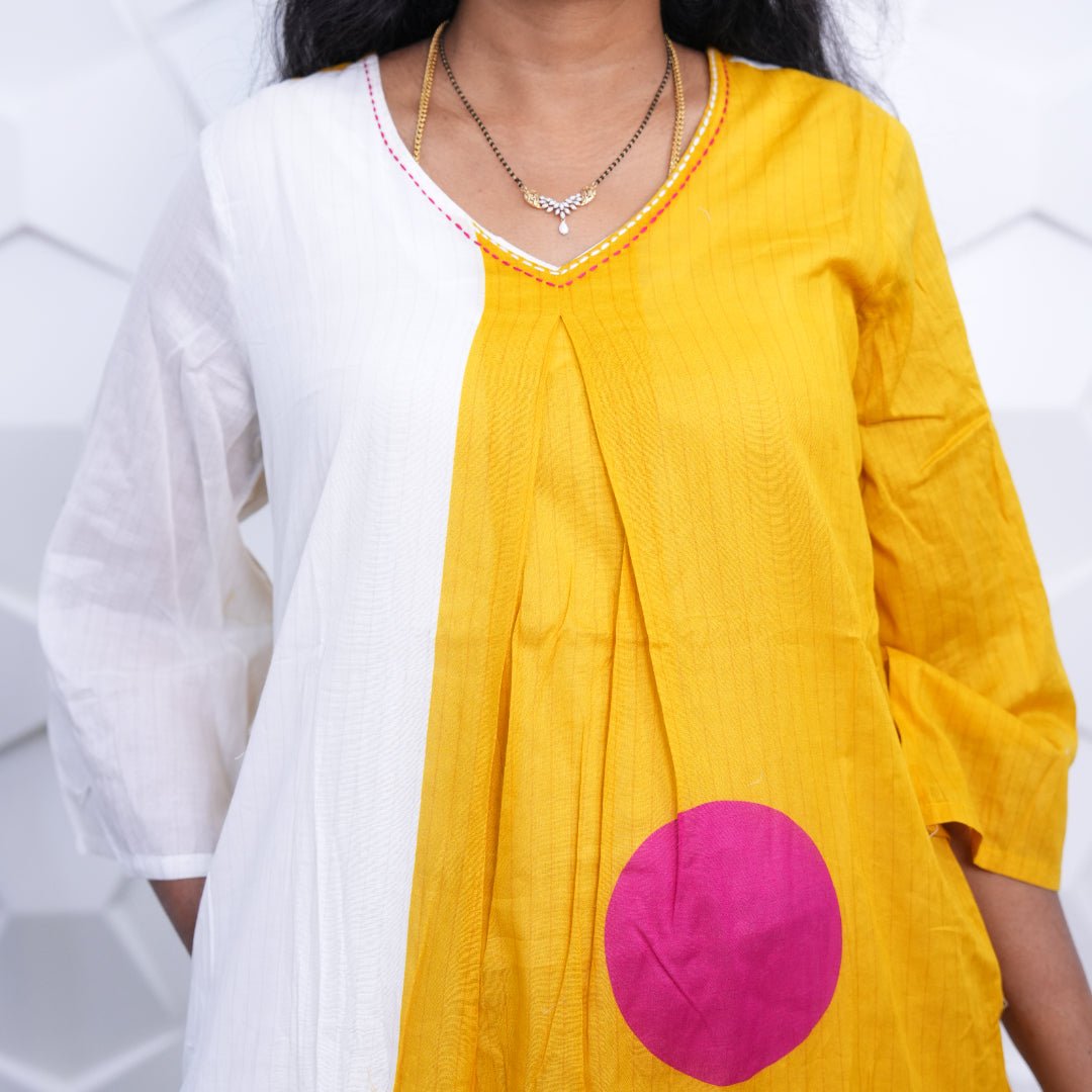 Sunrise Panel Cotton Kurta Set