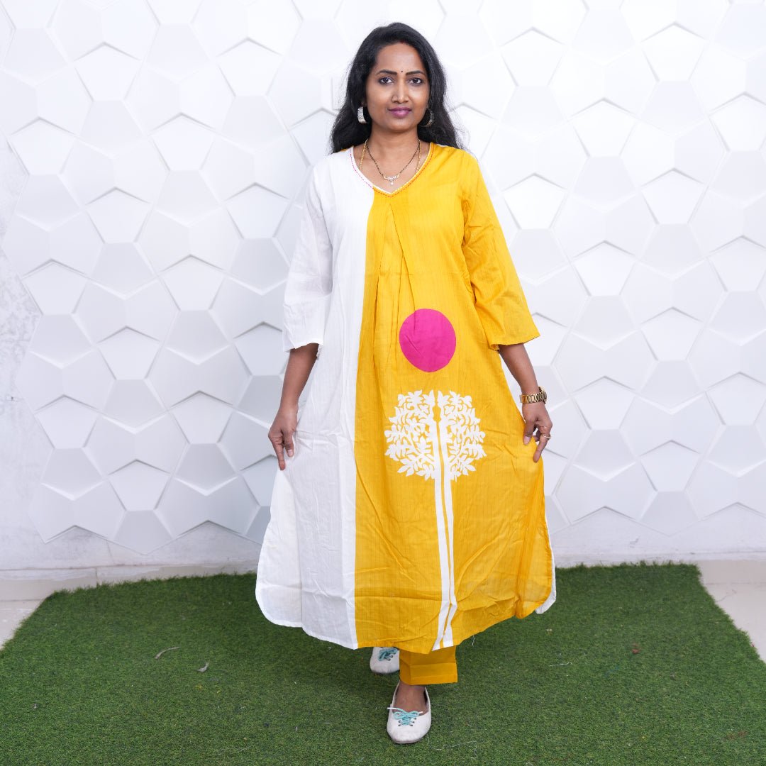 Sunrise Panel Cotton Kurta Set