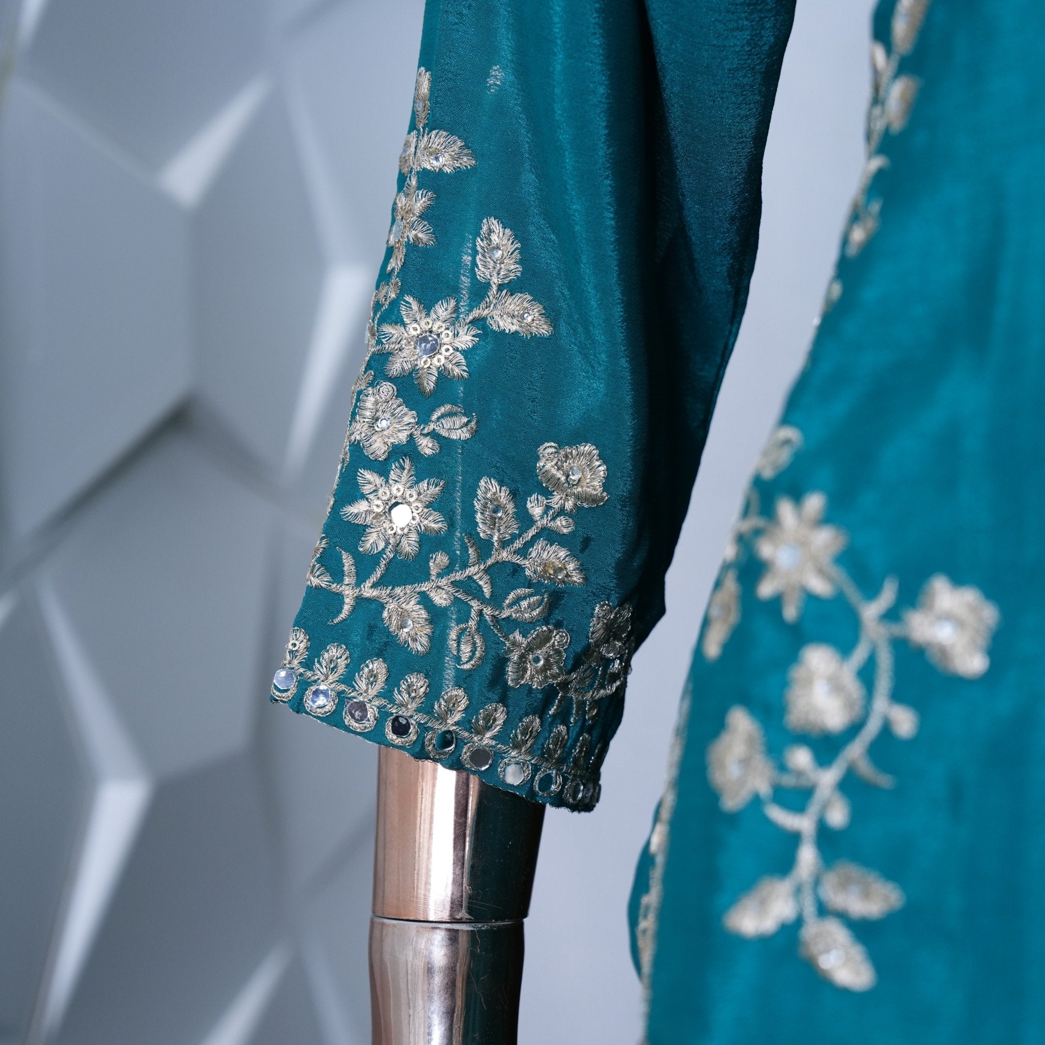 Vichitra sharara with zari thread work