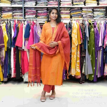 Orange 3 Piece Kurta Set