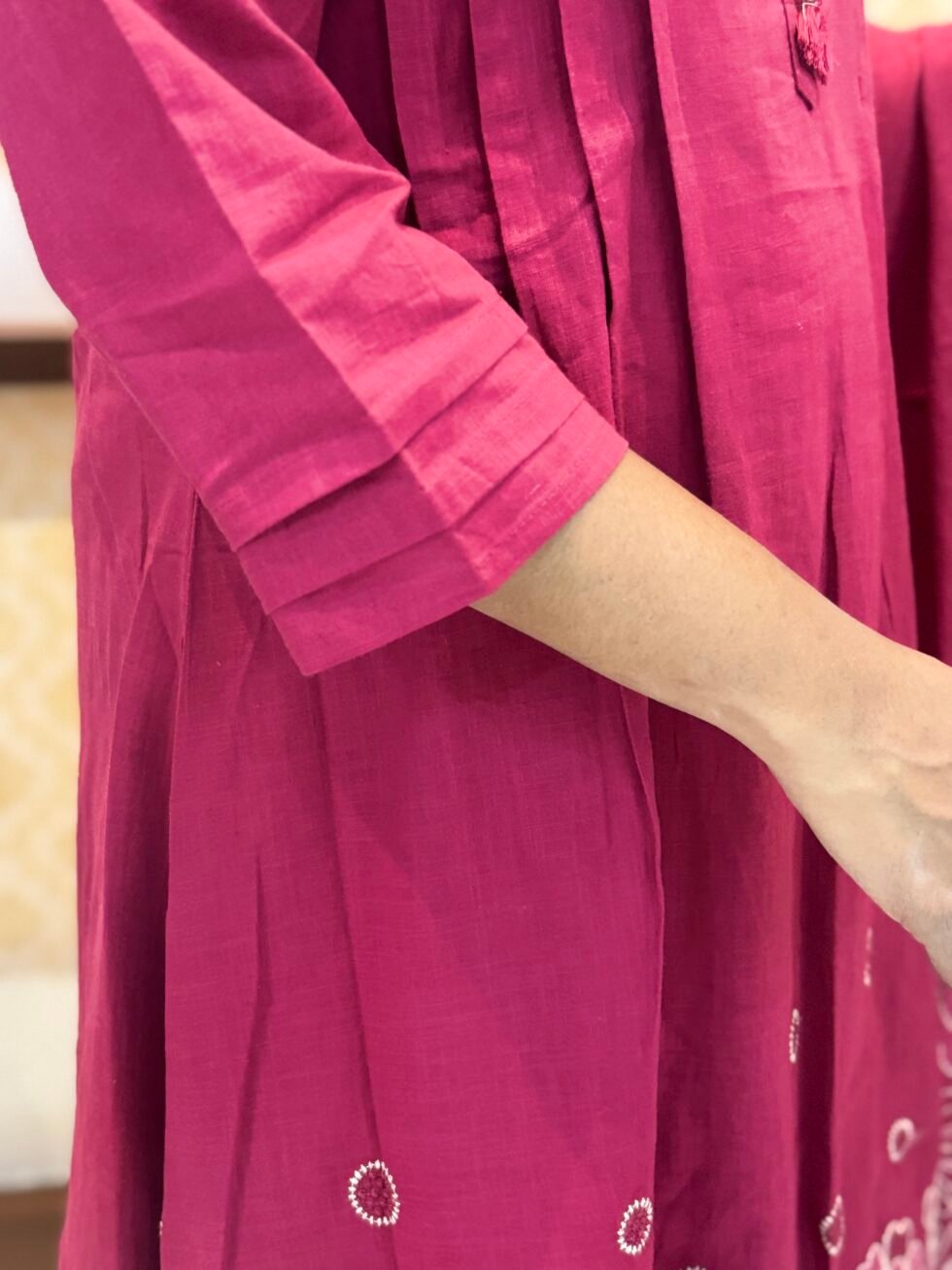 Magenta Pink Anarkali Set for women