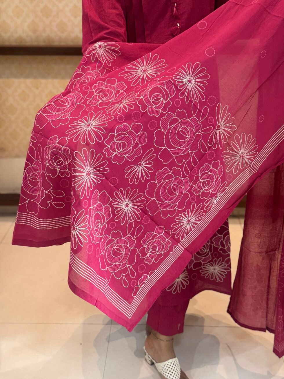 Magenta Pink Anarkali Set for women