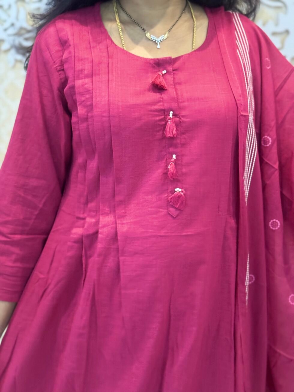 Magenta Pink Anarkali Set for women