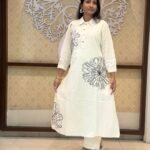 White 2 Piece Kurtha Set for women
